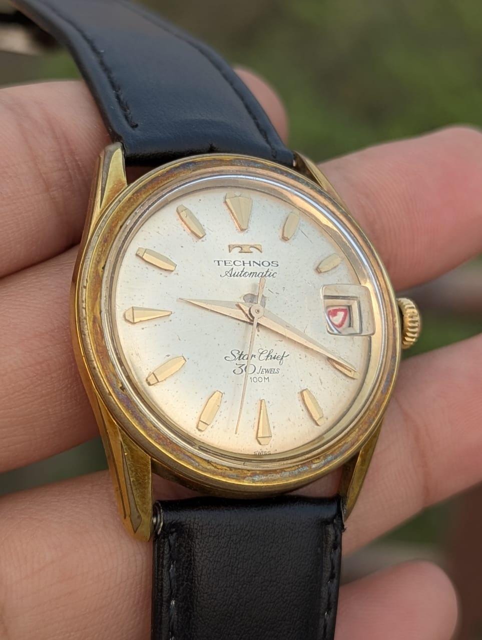 Technos Star Chief Automatic Gold Plated Vintage Men