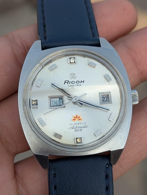 Rare Ricoh Sakura 909 Automatic Day/date Vintage Men's Watch Japan