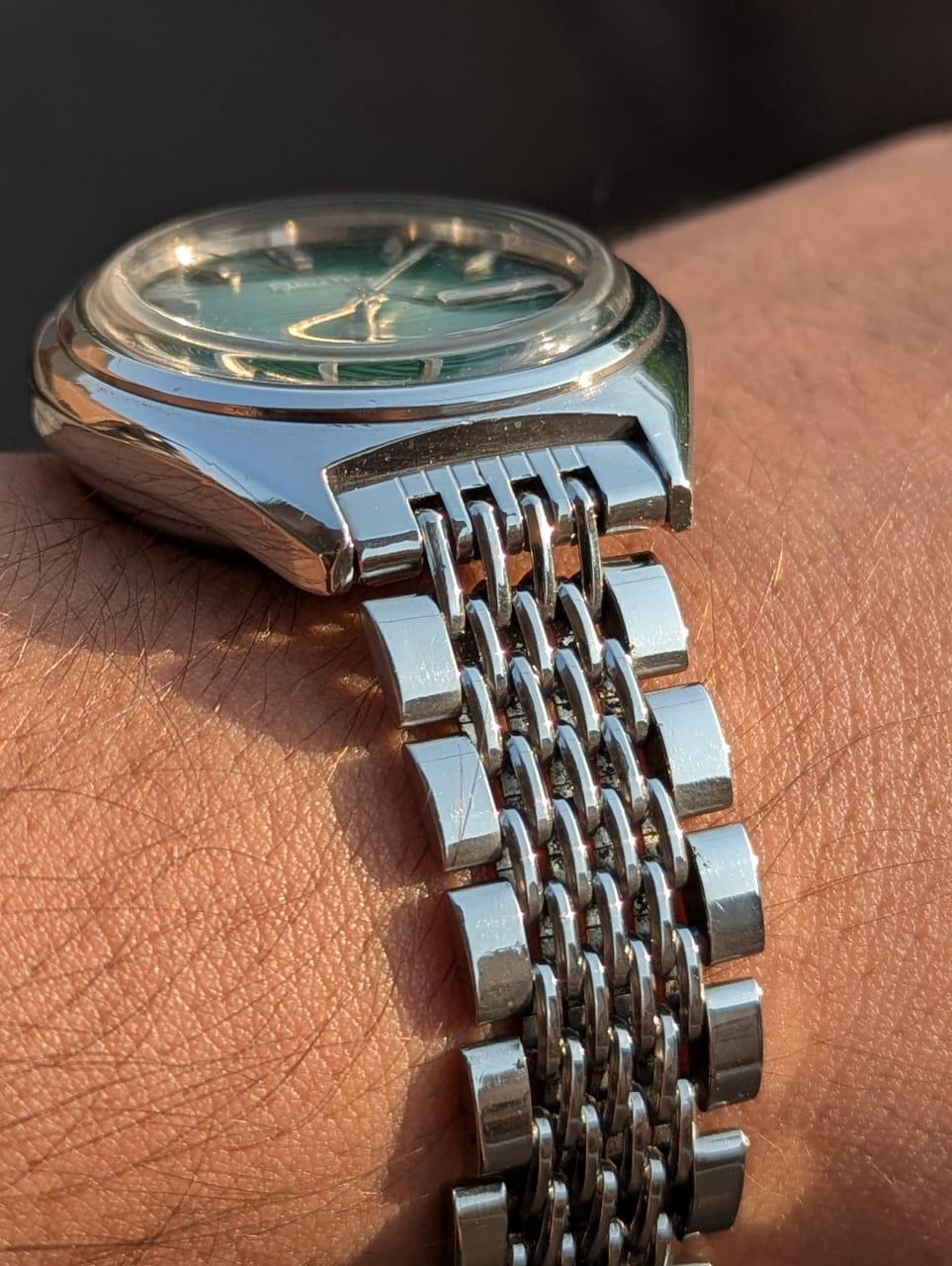 Seiko EL-330 Electromagnetic 3303-8070 Green Bamboo Dial Vintage