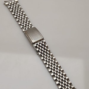 Citizen Beads Of Rice Stainless Steel Vintage Bracelet Curved End link&#39;s 19 mm