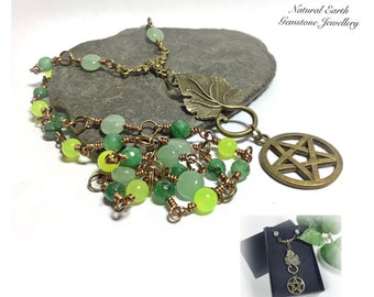 Pagan Rosary Ostrara Leaf & Pentagram Prayer Beads - Eostre Spring Easter Pagan Wiccan Prayer Beads