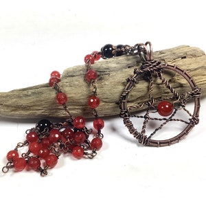 Pagan Rosary Lilith Ruby Agate Onyx Goddess Pagan Prayer Beads - Equality, Femininity and Empowerment Rosary Pagan Wiccan