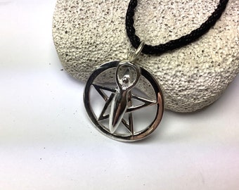 Pagan Goddess Pentagram 925 Sterling Silver Pendant Necklace  - Pagan Wiccan Witch Wicca Gift Boxed