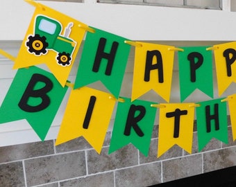 Tractor Birthday Party Banner: Farm Theme Decor