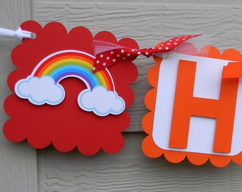 Rainbow Banner, Happy Birthday Banner, Rainbow Party Decorations