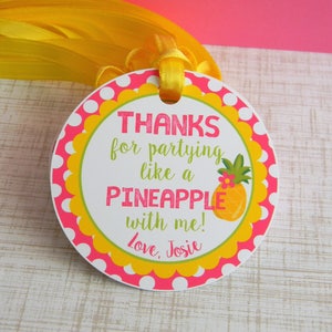 Pineapple Favor Tags Pineapple Thank You Tags Pineapple 1st | Etsy