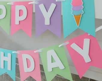 Ice Cream Party Banner: Custom Birthday Decorations
