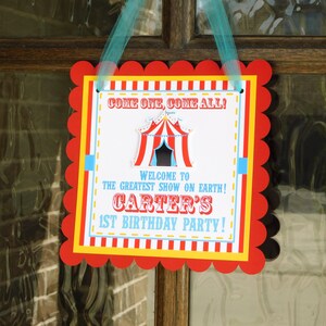 Personalized Carnival Birthday Sign: Circus Party Decor