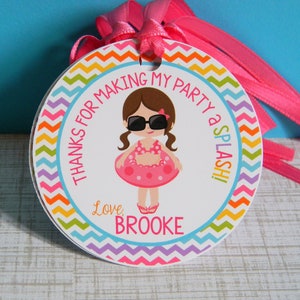 Personalized Pool Party Favor Tags: Thank You Decorations