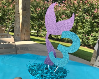 Mermaid Tail Centerpieces, Mermaid Centerpiece Sticks, Mermaid Party Decor, Custom Centerpieces