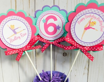 Gymnastics Centerpieces, Gymnastics Centerpiece Sticks, Gymnastics Party Decor, Custom Centerpieces