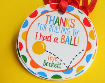 Bouncy Ball Favor Tags, Bouncy Ball Thank You Tags, Bouncy Ball 1st Birthday