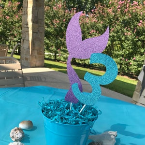 Mermaid Tail Centerpieces, Mermaid Centerpiece Sticks, Mermaid Party Decor, Custom Centerpieces