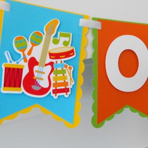 Music First Birthday Highchair Banner: Handmade Party Garland