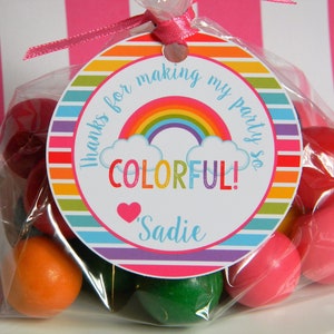 PRINTED Rainbow Favor Tags - Personalized Birthday Party Decorations - Thank You Tags
