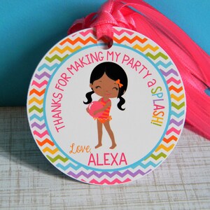 Personalized Pool Party Favor Tags: Thank You Tags, Birthday Decorations