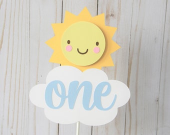 Sunshine Cake Topper, Custom Cake Topper, Sunshine Birthday Cake in Blue and Yellow