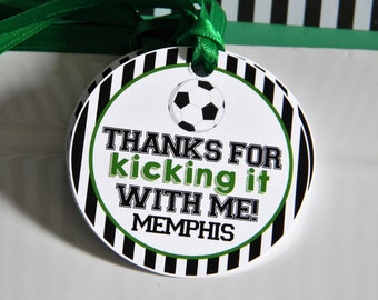 Soccer Favor Tags, Soccer Thank You Tags, Soccer Birthday Party