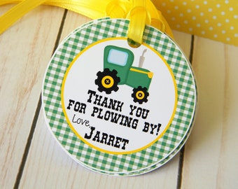 Tractor Favor Tags, Tractor Thank You Tag, Tractor Birthday Party