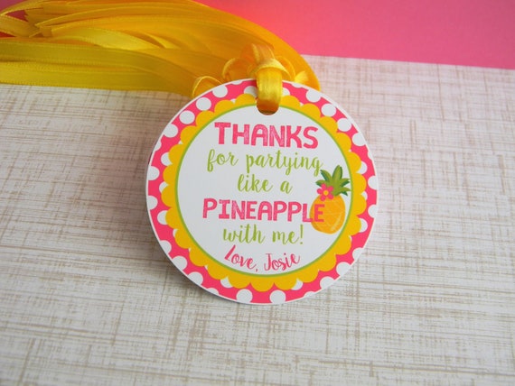Pineapple Favor Tags, Pineapple Thank You Tags, Pineapple 1st Birthday Il_570xn