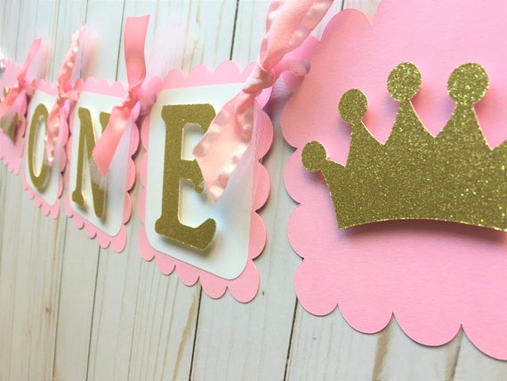 Princess High Chair Banner, Princess Birthday Party, Princess First Birthday, Crown Party Supplies, Princess High Chair Garland Il_570xn