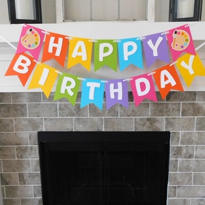 Art Paint Party Banner, Paint Party Banner, Painting Birthday image 6