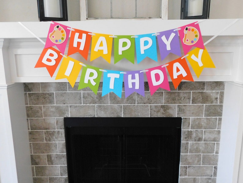 Art Paint Party Banner, Paint Party Banner, Painting Birthday image 6