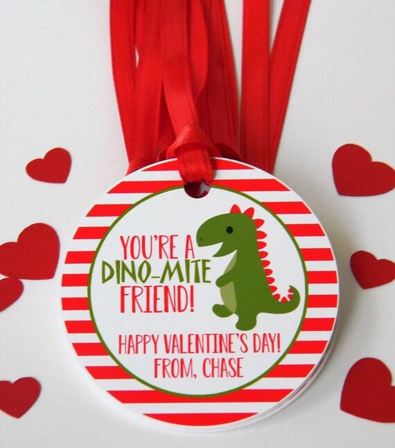 Dino-mite Valentines Day Treat Tags, Classroom Valentines, Valentines for Kids, Valentines Day Cards, Non-Candy Valentines