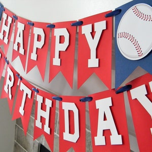 Baseball Party Banner - Custom Baseball Birthday Decor, Baseball Theme Banner, Fully Assembled, Baseball Party Decorations