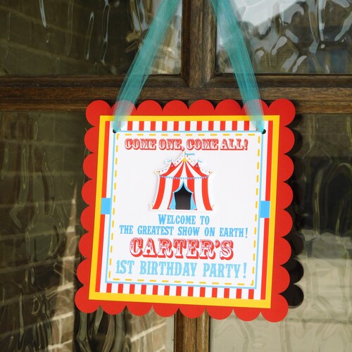 Personalized Carnival Birthday Sign: Circus Party Decor