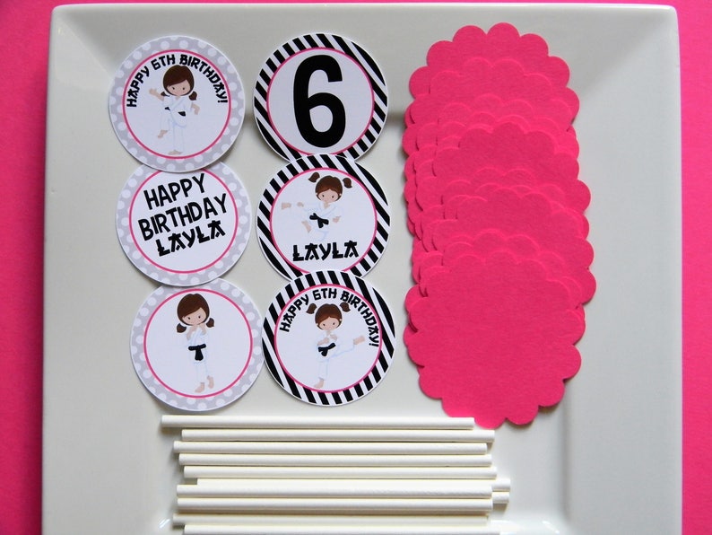 Karate DIY Cupcake Topper Kit Girl Karate Cupcakes DIY Party Etsy
