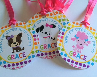 Puppy Dog Favor Tags, Dog Thank You Tags, Puppy Dog 1st Birthday