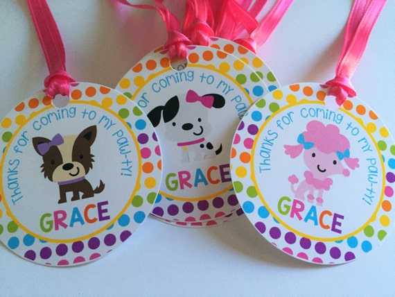 Puppy Dog Favor Tags, Dog Thank You Tags, Puppy Dog 1st Birthday