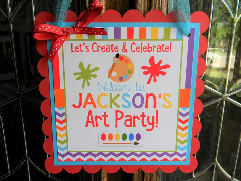 Art Party Door Sign Painting Party Decorations Art Party Etsy