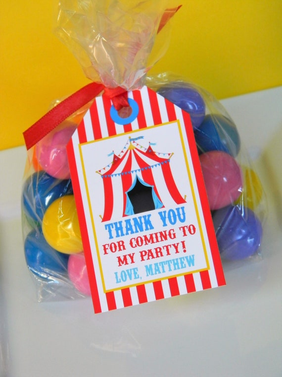 Carnival Favor Tags, Carnival Thank You Tags, Carnival Birthday Party ...