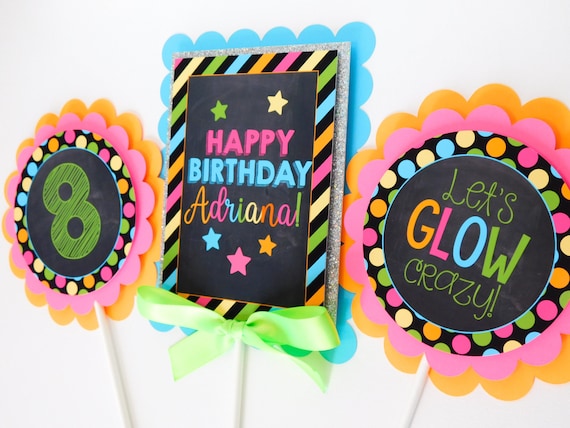 Glow Party Centerpieces, Neon Centerpiece Sticks, Glow Party Decor, Custom Centerpieces