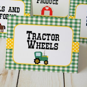 Tractor Party Food Tents - Customizable Labels - Custom Table Decor