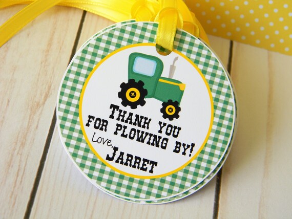 Tractor Favor Tags, Tractor Thank You Tag, Tractor Birthday Party Il_570xn