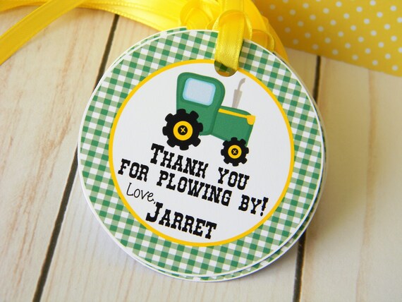 Tractor Favor Tags Tractor Thank You Tag Tractor Birthday | Etsy