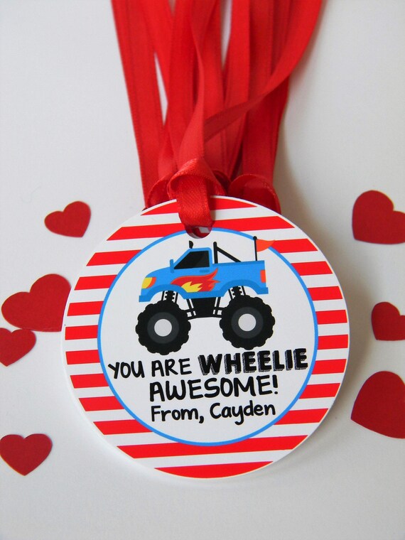 Wheelie Awesome Valentines Day Treat Tags, Classroom Valentines, Valentines for Kids, Valentines Day Cards, Non-Candy Valentines