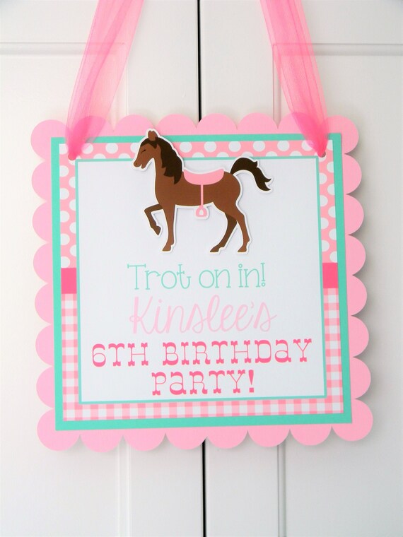 Horse Welcome Sign, Horse Party Decor, Horse Door Sign, Horse Birthday Sign
