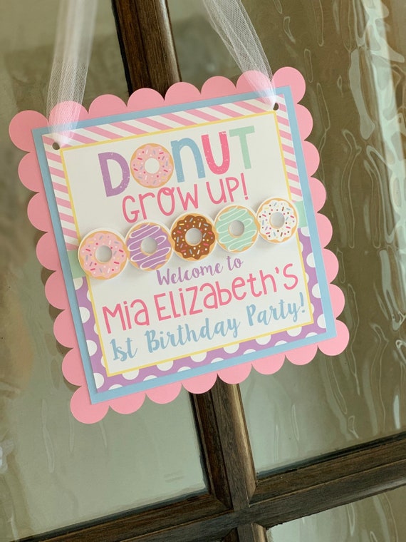 Donut Party Welcome Sign, Donut Party Decor, Donut Door Sign, Donut First Birthday Sign