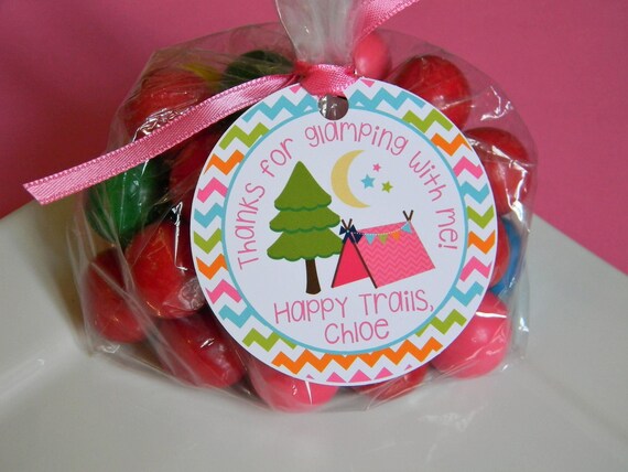 Glamping Favor Tags, Glamping Thank You Tags, Glamping Birthday Party