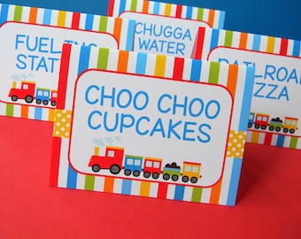 Train Food Labels, Train Food Tents, Train Party Decor