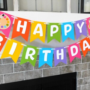 Art Party Banner: Painting Birthday Supplies – Custom Kids Art Theme Decorations image 6