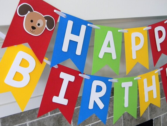 Puppy Dog Banner, Puppy Party Decor, Dog Birthday Party, Puppy Dog Garland