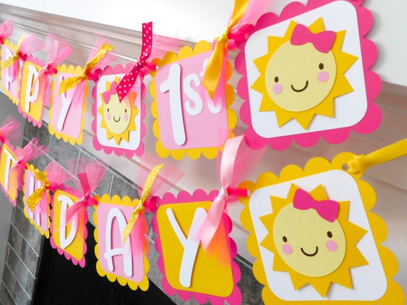 You Are My Sunshine Banner, Happy Birthday Banner, Sunshine Party Decorations - NEW FONT