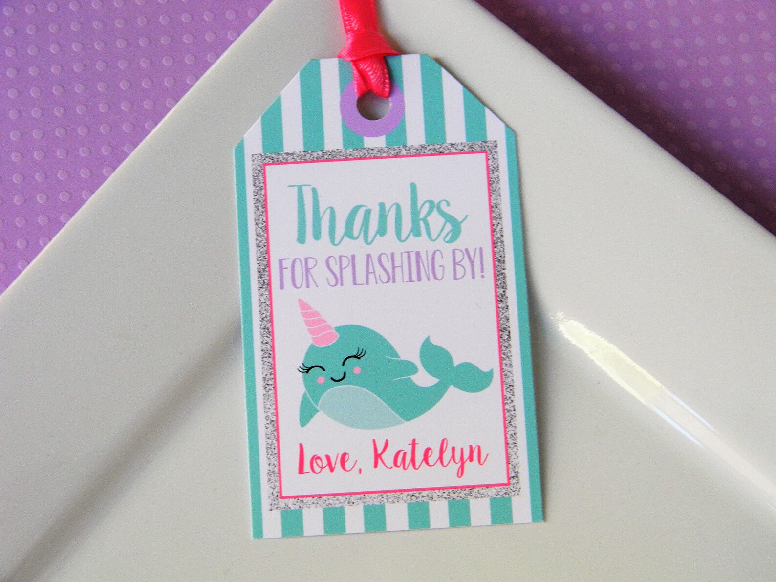 Narwhal Favor Tags Narwhal Thank You Tags Narwhal Birthday - Etsy