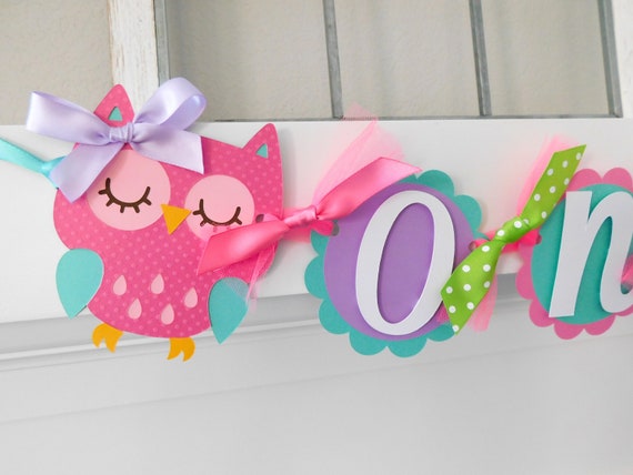 Owl High Chair Banner, Owl Party Decor, Highchair Garland, Owl First Birthday