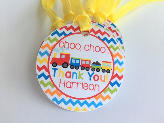 Train Favor Tags, Train Thank You Tags, Train Birthday Party